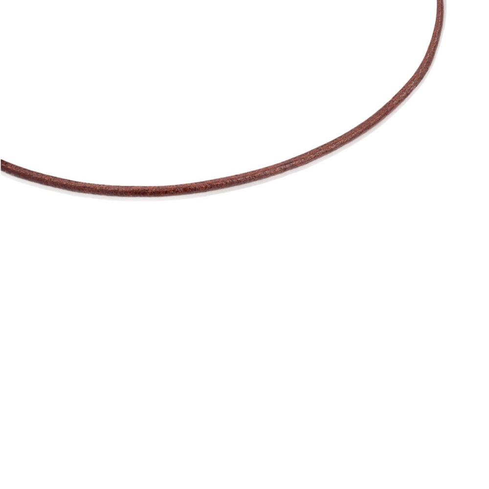 Колье-чокер TOUS Chokers из коричневой кожи 2 мм, 40 см, с застежкой из вермеля. фото 3