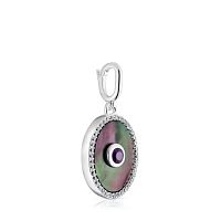 Кулон Medallions из серебра с перламутром, топазами и аметистом 