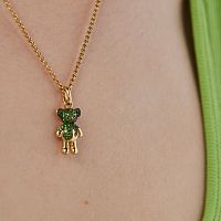 Кулон Teddy Bear Splash из вермеля с хромдиопсидом