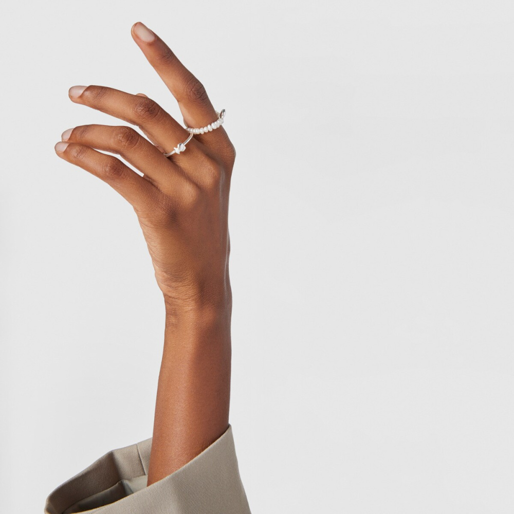 Сет колец из серебра с жемчугом фото 6