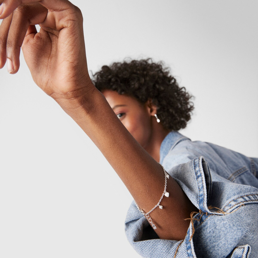 Браслет из серебра с жемчугом фото 7