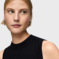 Серьги-креолы из серебра с ониксом