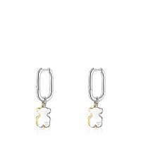 Серьги-кольца из серебра и вермеля