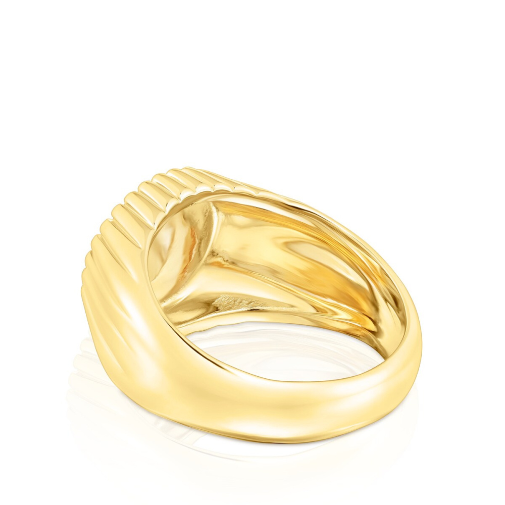 Кольцо-печатка Iris Motif из вермеля с иолитом фото 4