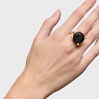 Кольцо Color Black из вермеля с ониксом