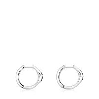 Серьги-кольца из серебра с ониксом