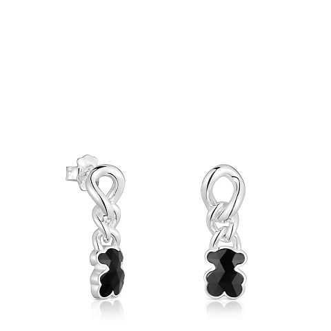 Серьги Icon Color из серебра с ониксом
