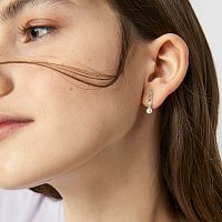 Серьги Straight из серебра с жемчугом