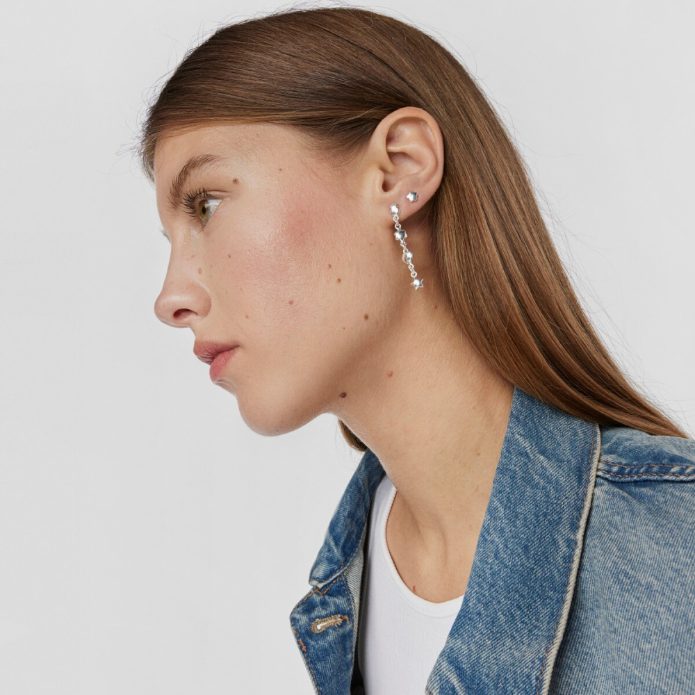 Набор из трех серег Bold Motif из серебра фото 4