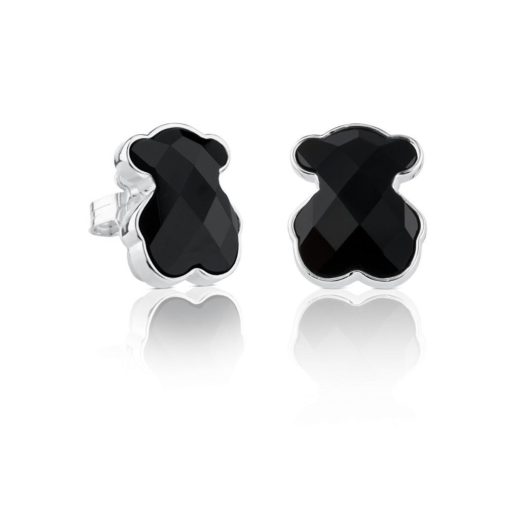 Серьги Color из серебра с ониксом