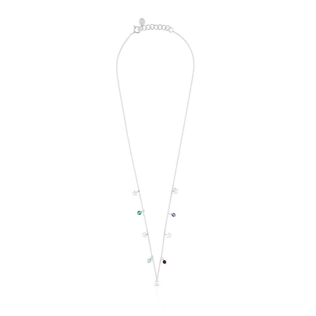 Колье Bold Motif из серебра с камнями