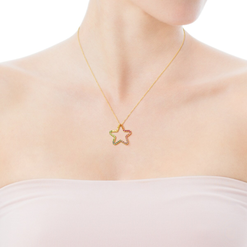 Золотое ожерелье Icon с драгоценными камнями фото 4