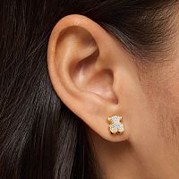 Серьги 1950 из вермеля с бриллиантами