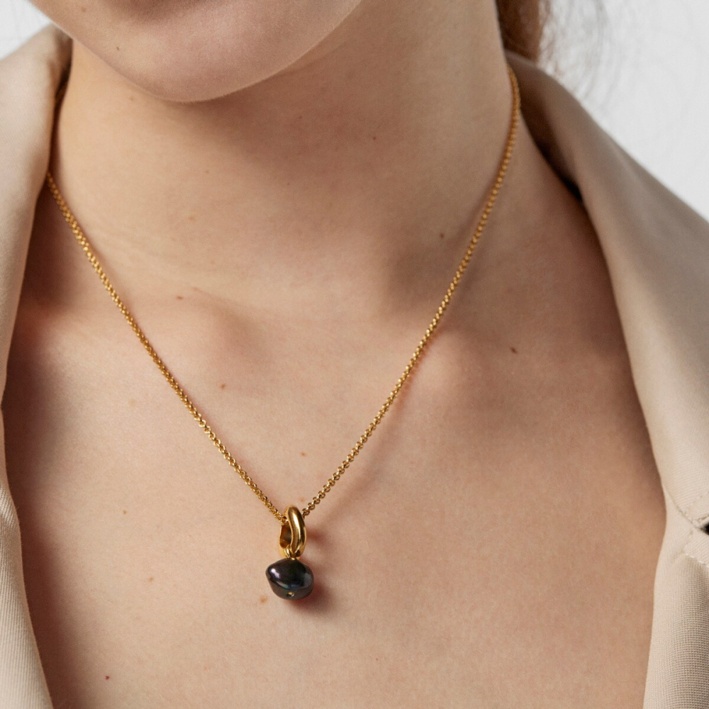 Подвеска  Hav из вермеля с серым жемчугом фото 6