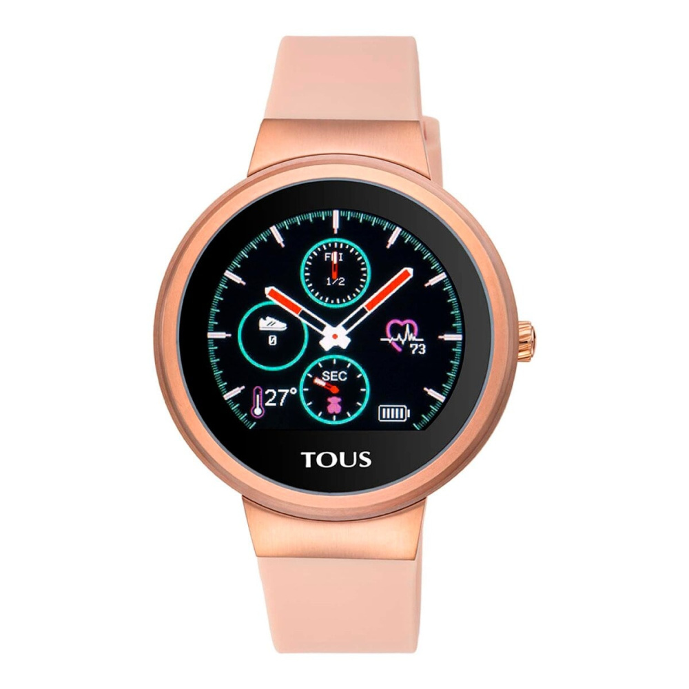 Фитнес-часы TOUS Rond Touch из стали с розовым ионным напылением со сменным силиконовым ремешком фото 3