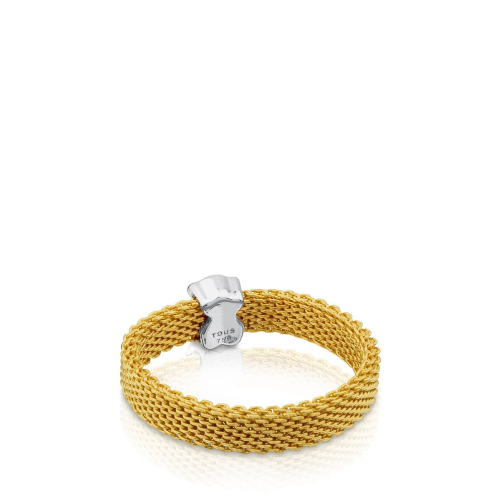 Золотое кольцо Icon Mesh с бриллиантами фото 4