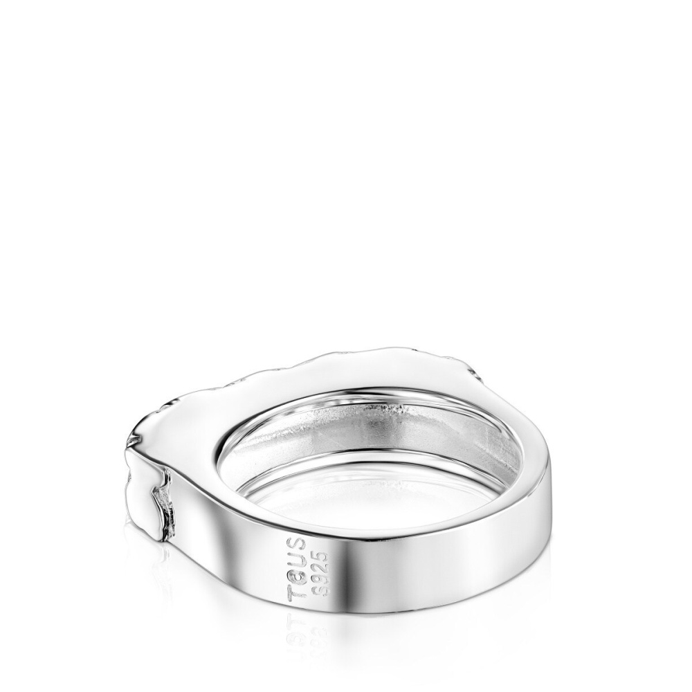 Серебряное кольцо-печатка TOUS Straight фото 4