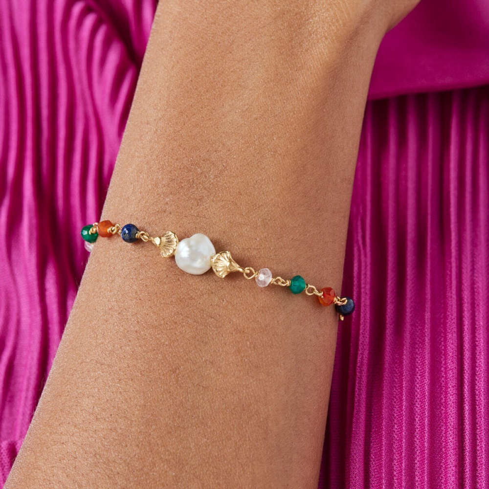 Браслет Oceaan Color из вермеля с жемчугом и драгоценными камнями фото 7