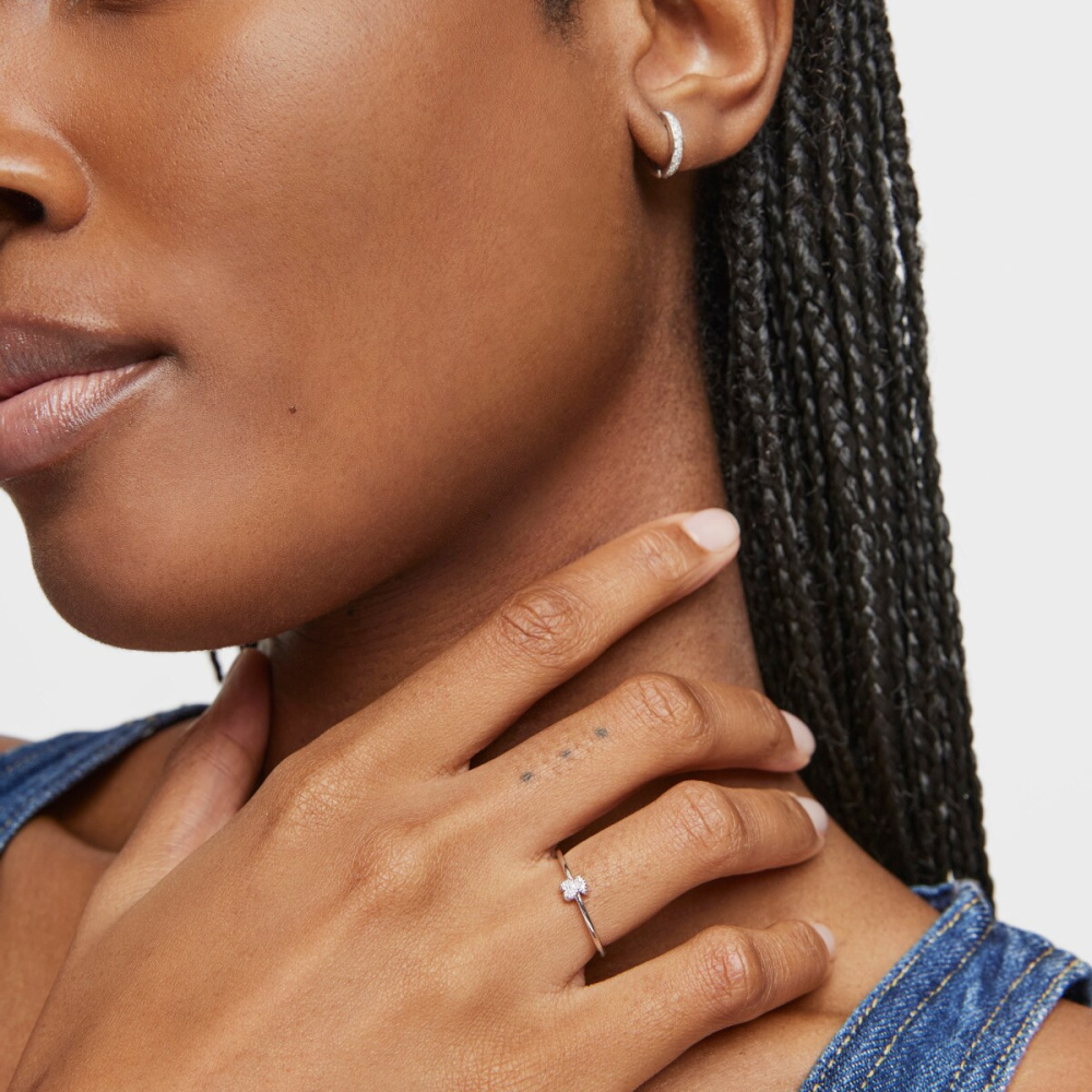 Кольцо Grain из белого золота с бриллиантами фото 7