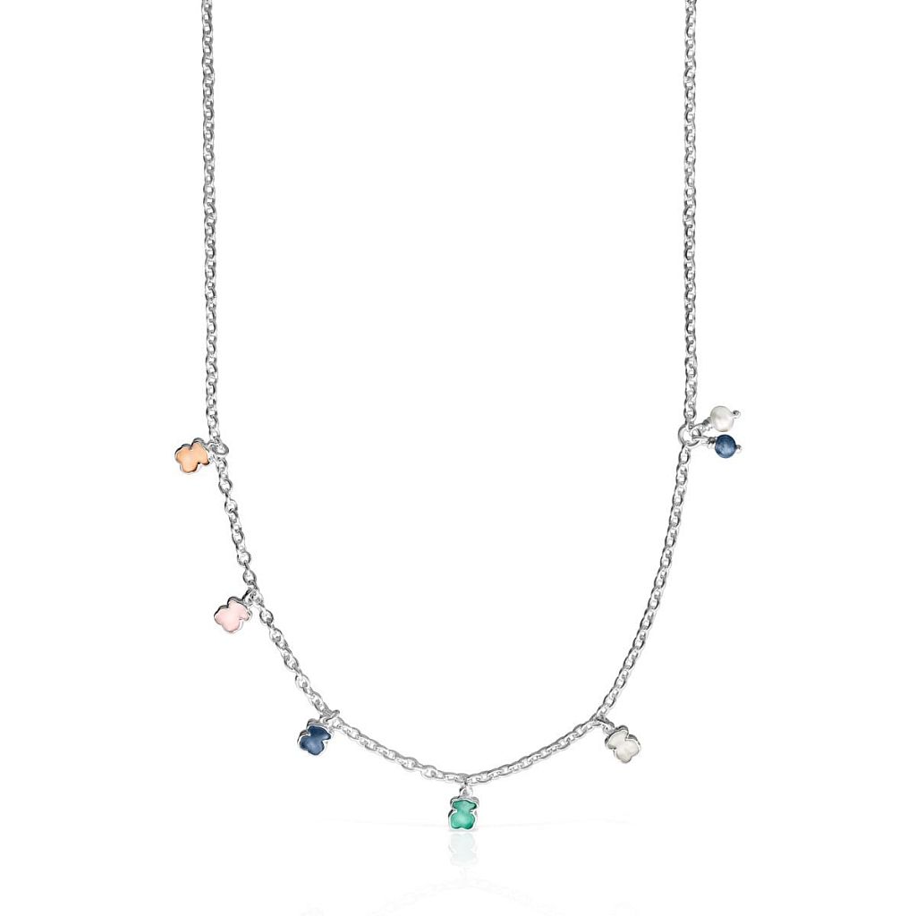 Ожерелье Mini Color из серебра с камнями