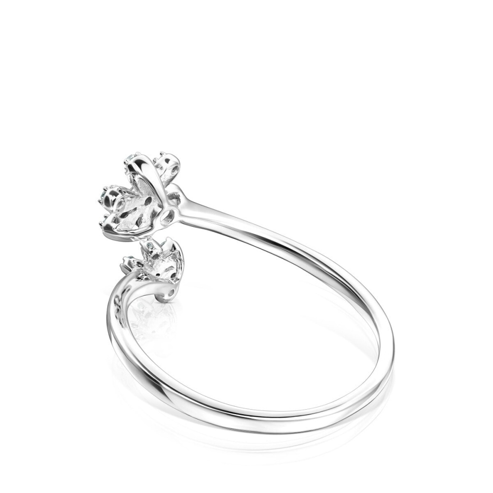 Открытое кольцо TOUS Blume из белого золота с бриллиантами фото 4