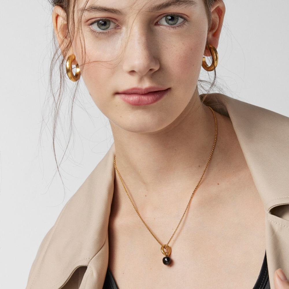 Подвеска  Hav из вермеля с серым жемчугом фото 5