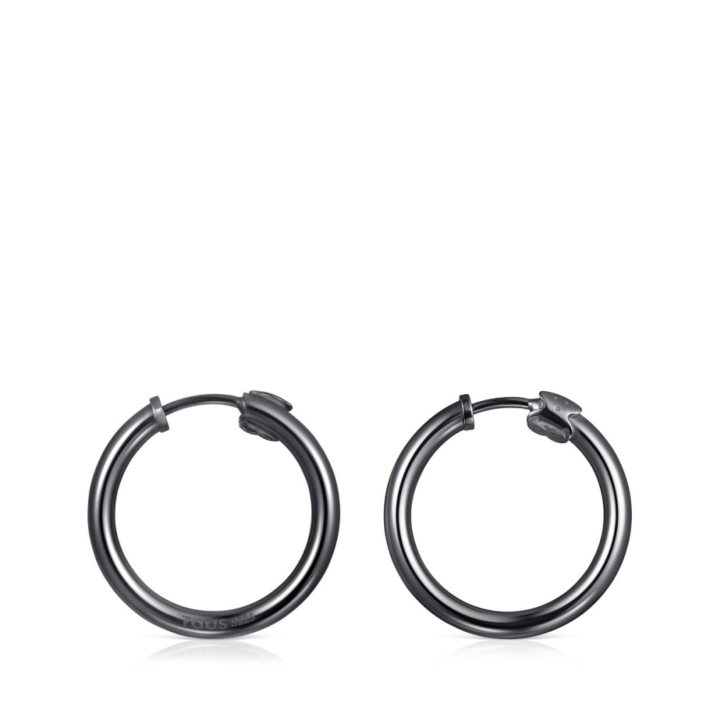 Серьги Basics из темного серебра фото 3