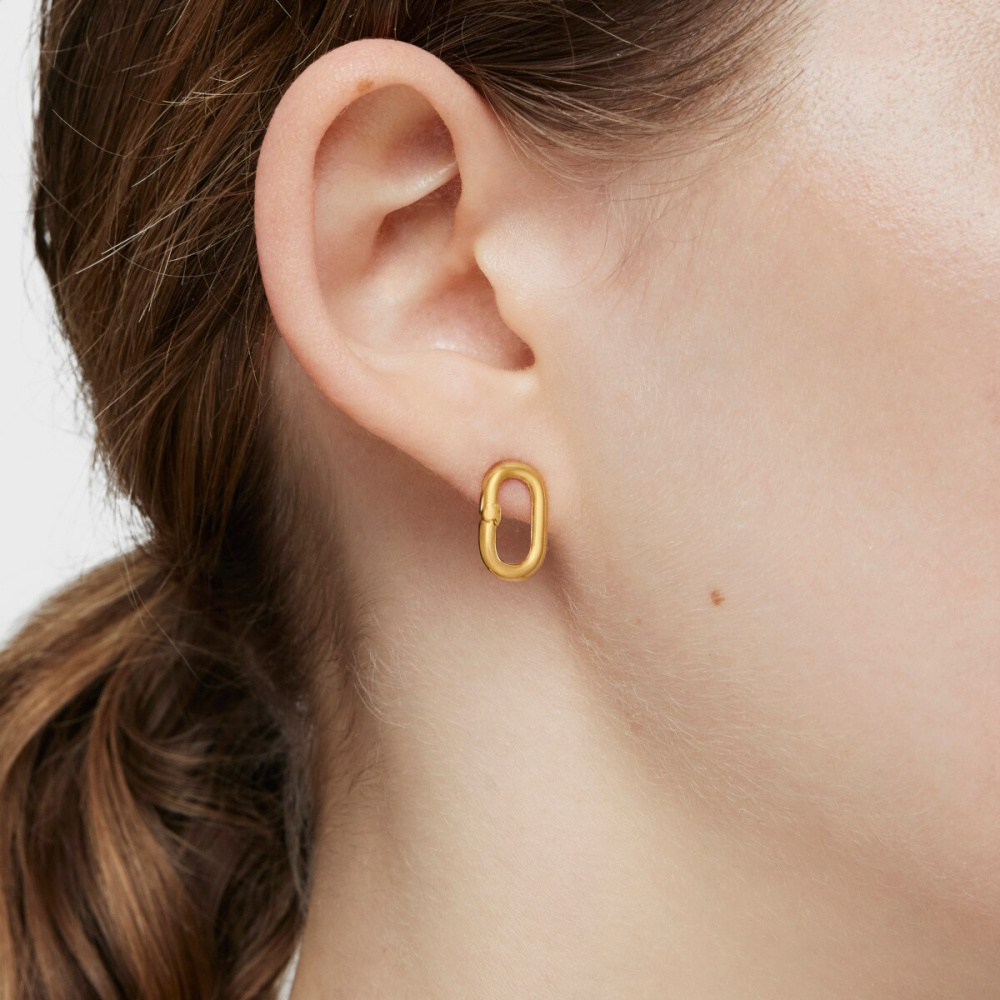 Серьги Hold Oval из вермеля фото 9