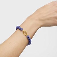 Браслет Hold Oval из вермеля с голубым кварцем