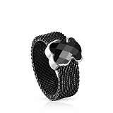 Кольцо TOUS Mesh Color из стали с черным ионным напылением и с ониксом
