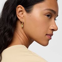 Серьги-кольца из вермеля с амазонитом