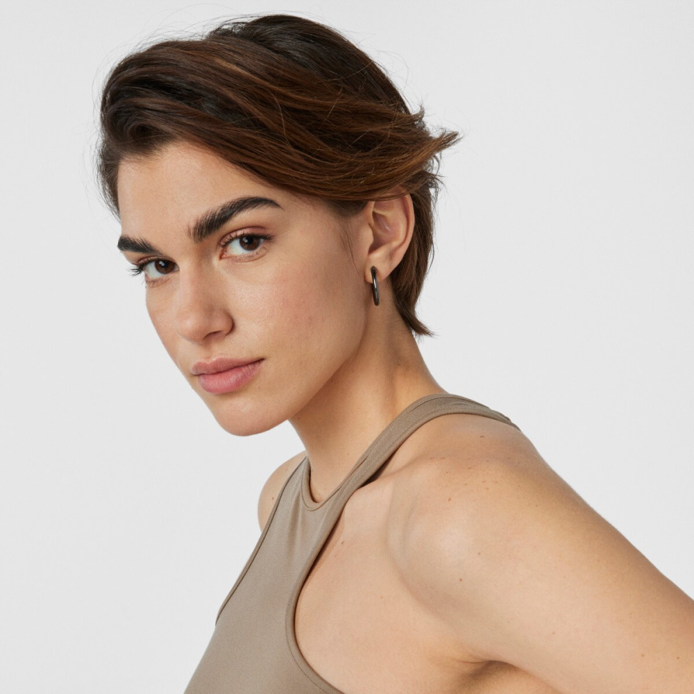 Серьги Basics из темного серебра фото 6
