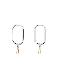 Серьги-кольца из серебра и вермеля 