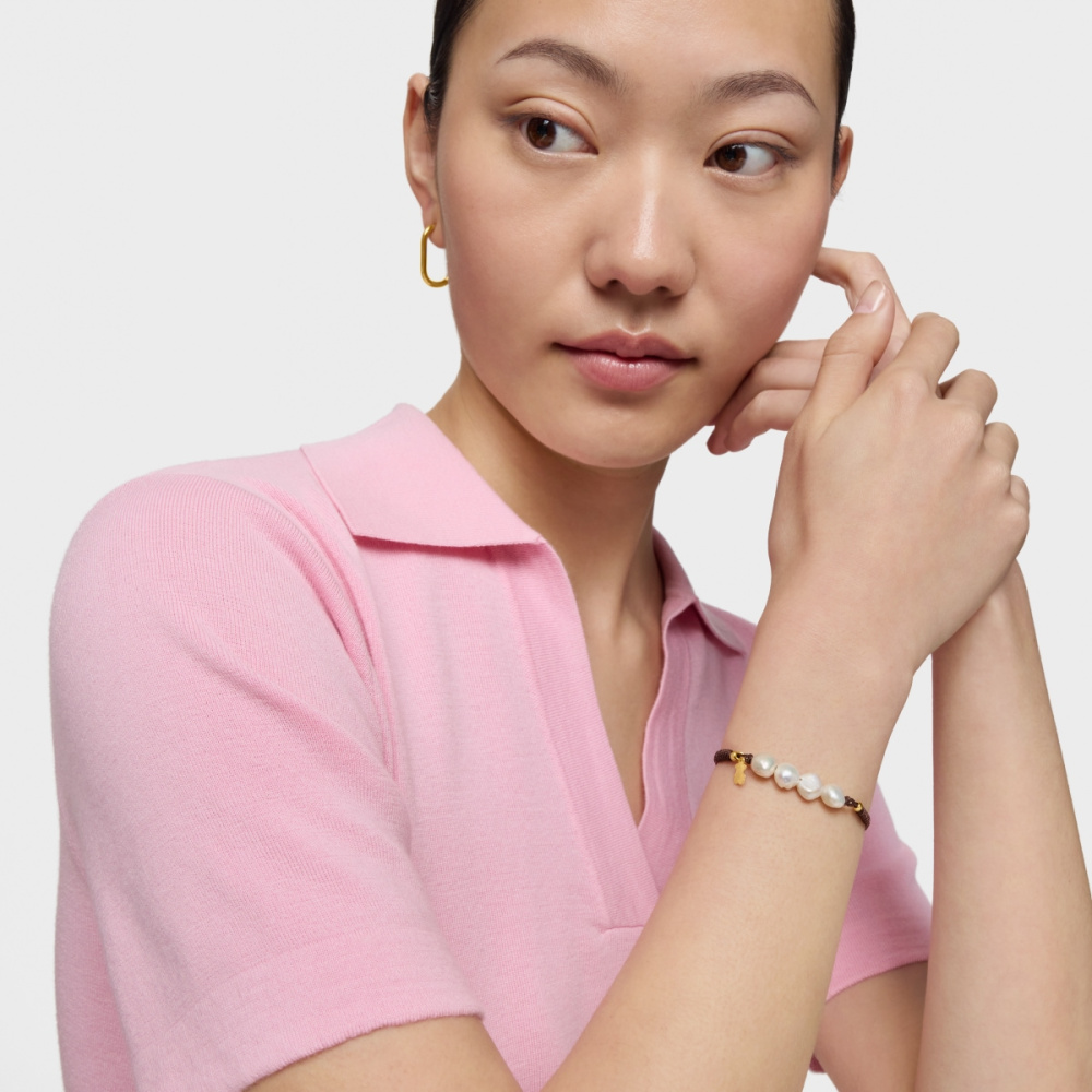 Браслет с жемчугом на шнурке фото 5