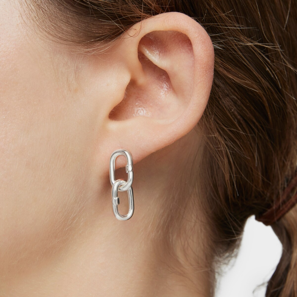 Серьги Hold Oval из серебра фото 9