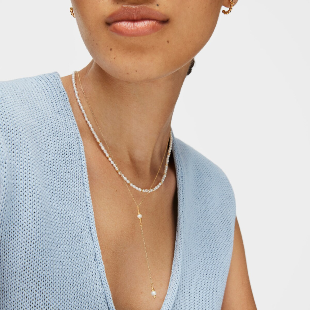 Колье Gloss из вермеля с жемчугом фото 6
