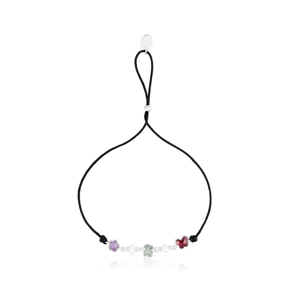 Браслет Bold Motif из нейлона и серебра с жемчугом и камнями фото 3