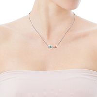 Колье Mini Color из серебра с цветными камнями
