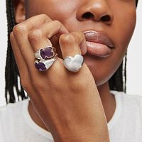 Кольцо Bold Motif из серебра с аметистом