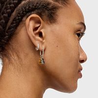 Серьги-кольца из серебра и вермеля