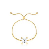 Браслет Color White из вермеля с кварцем