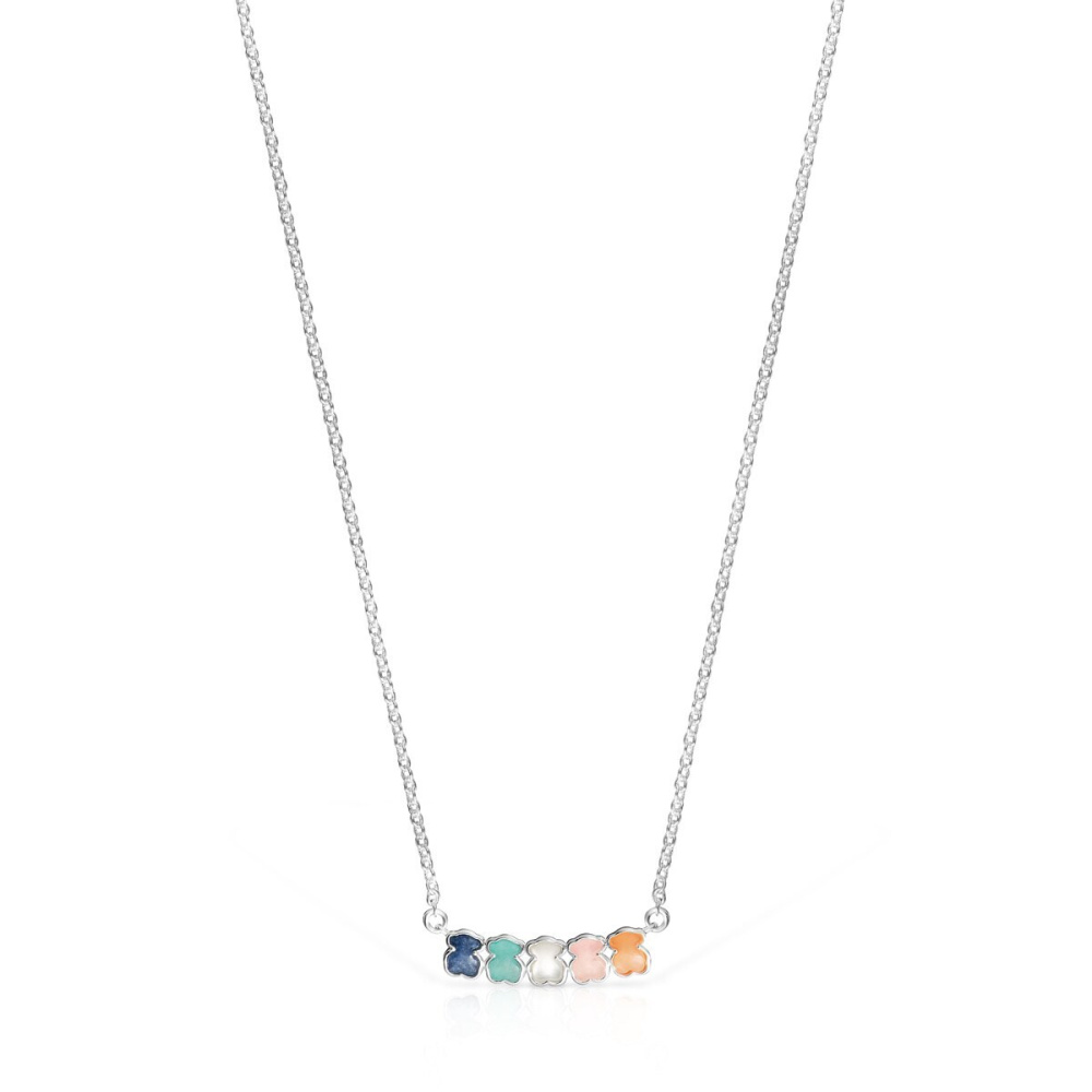 Колье Mini Color из серебра с цветными камнями фото 2