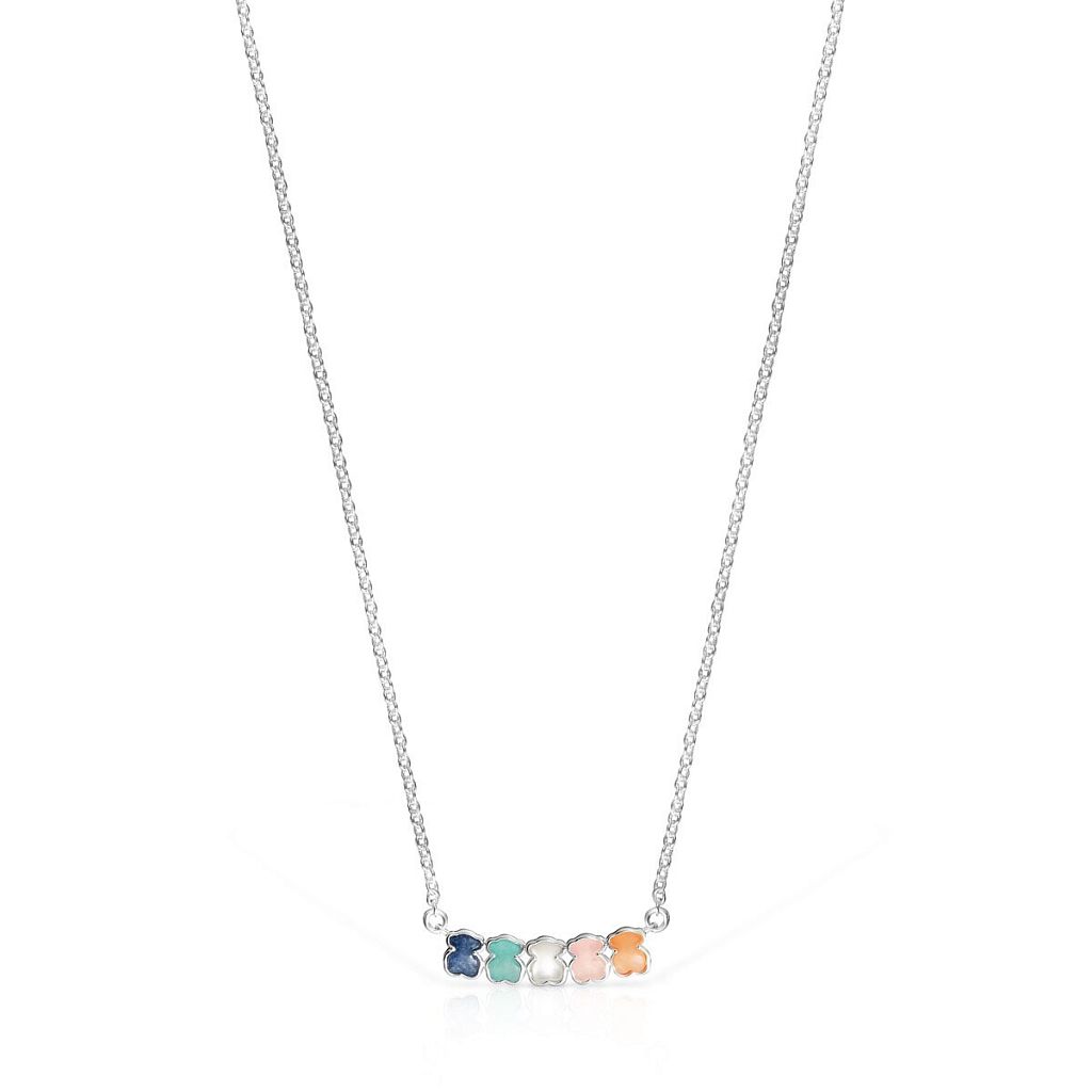 Колье Mini Color из серебра с цветными камнями