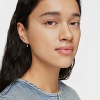 Серьги-кольца Grain из белого золота с бриллиантами