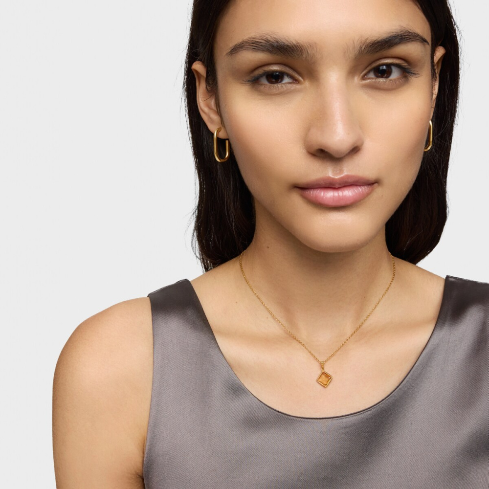 Кулон Medallions из вермеля с цитрином.  фото 7