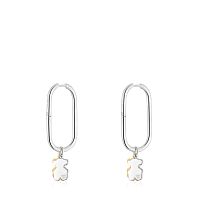 Серьги-кольца из серебра и вермеля 