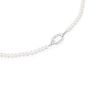 Ожерелье Hold Oval из серебра с жемчугом
