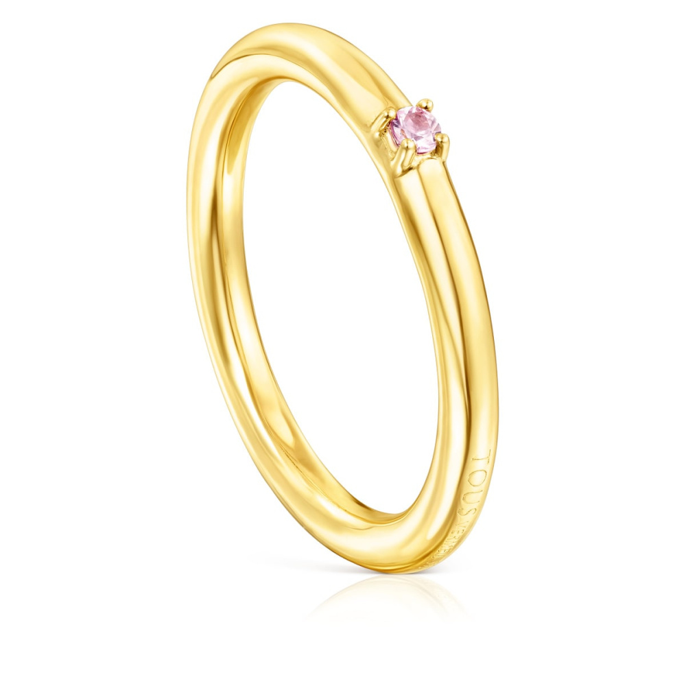 Кольцо Ring Mix из вермеля с розовым сапфиром фото 2