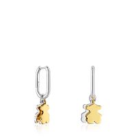 Серьги-кольца из серебра и вермеля