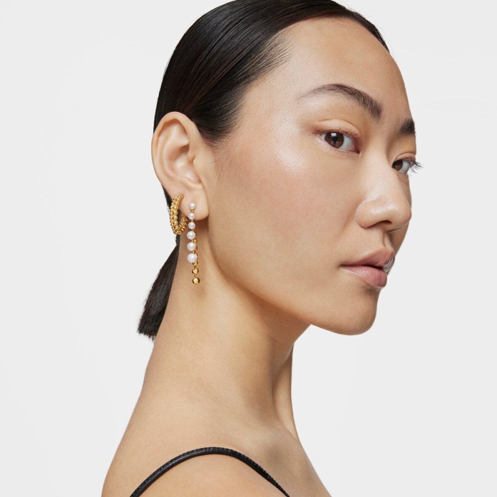 Серьги Gloss из вермеля с жемчугом фото 5